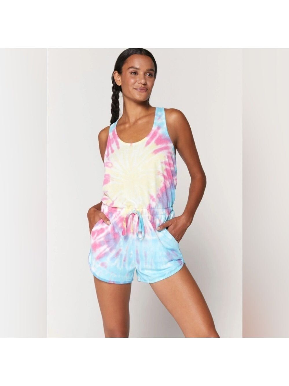 NWT Spiritual Gangster Swirl Tie Dye Perfect Lounge Romper SZ XS